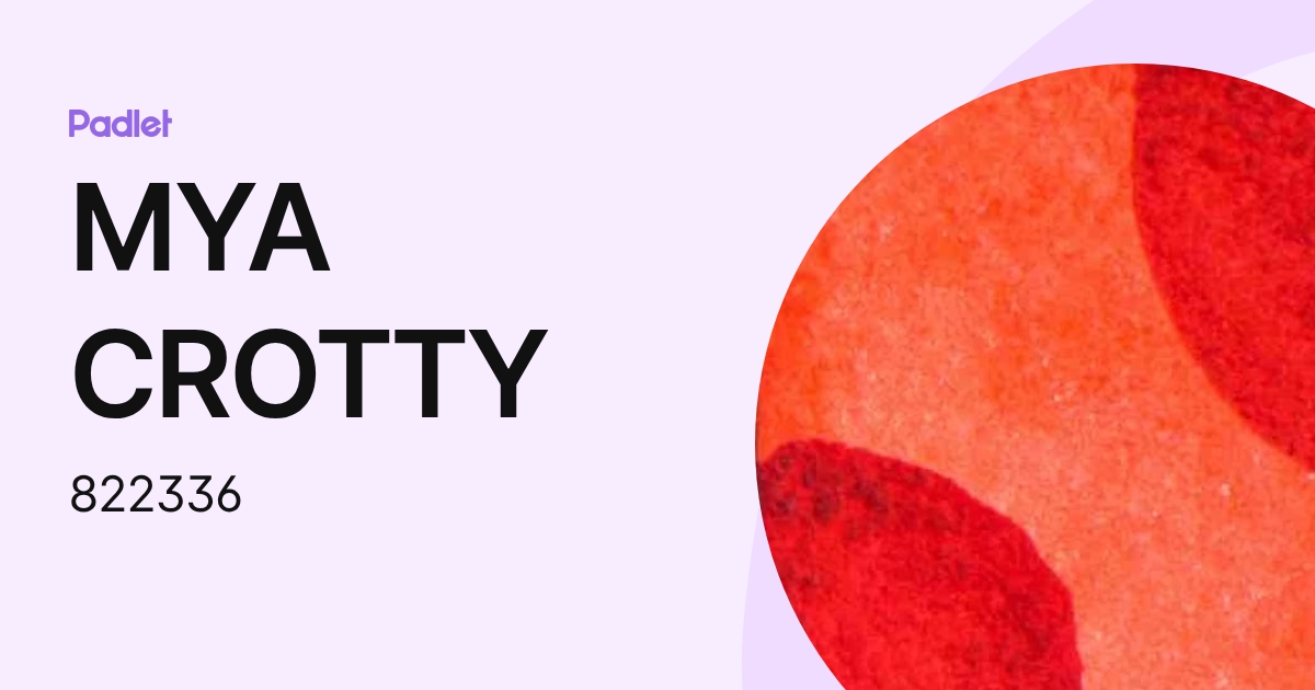 MYA CROTTY (822336) profile | Padlet