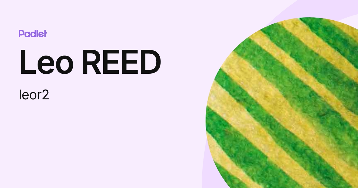 Leo REED (leor2) profile | Padlet