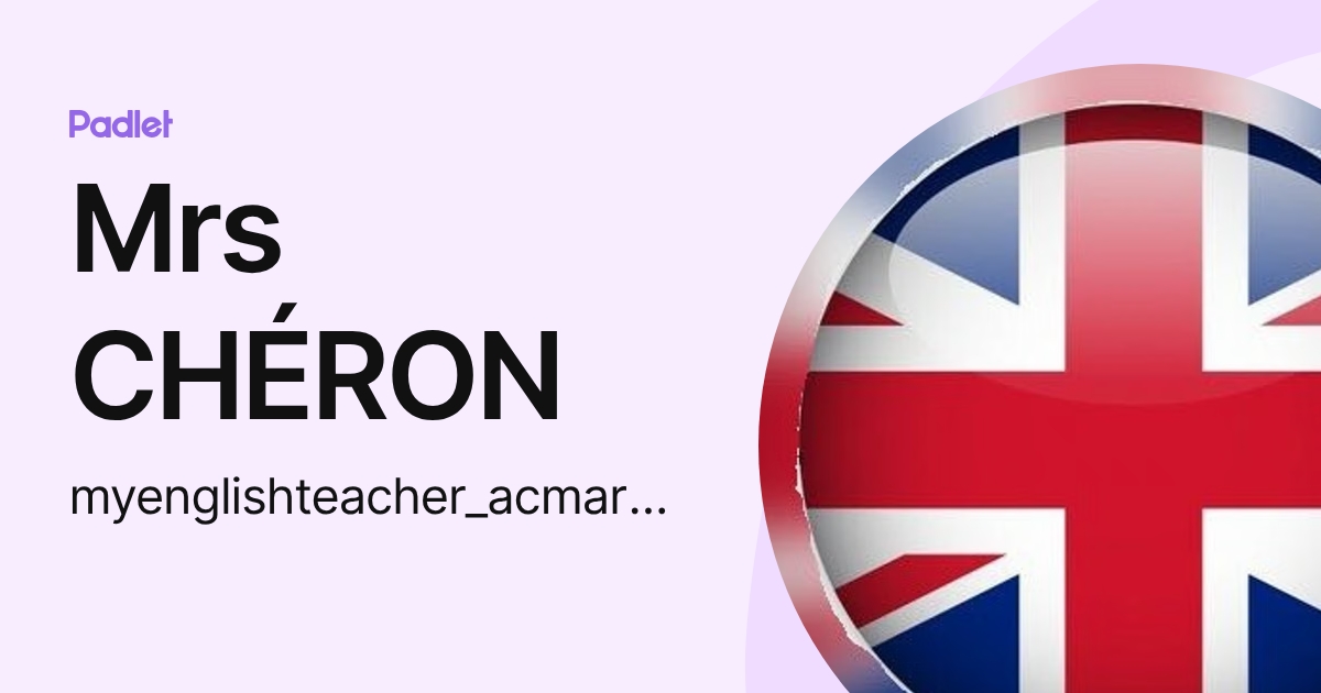 Mrs CHÉRON (myenglishteacher_acmartinique) profile | Padlet
