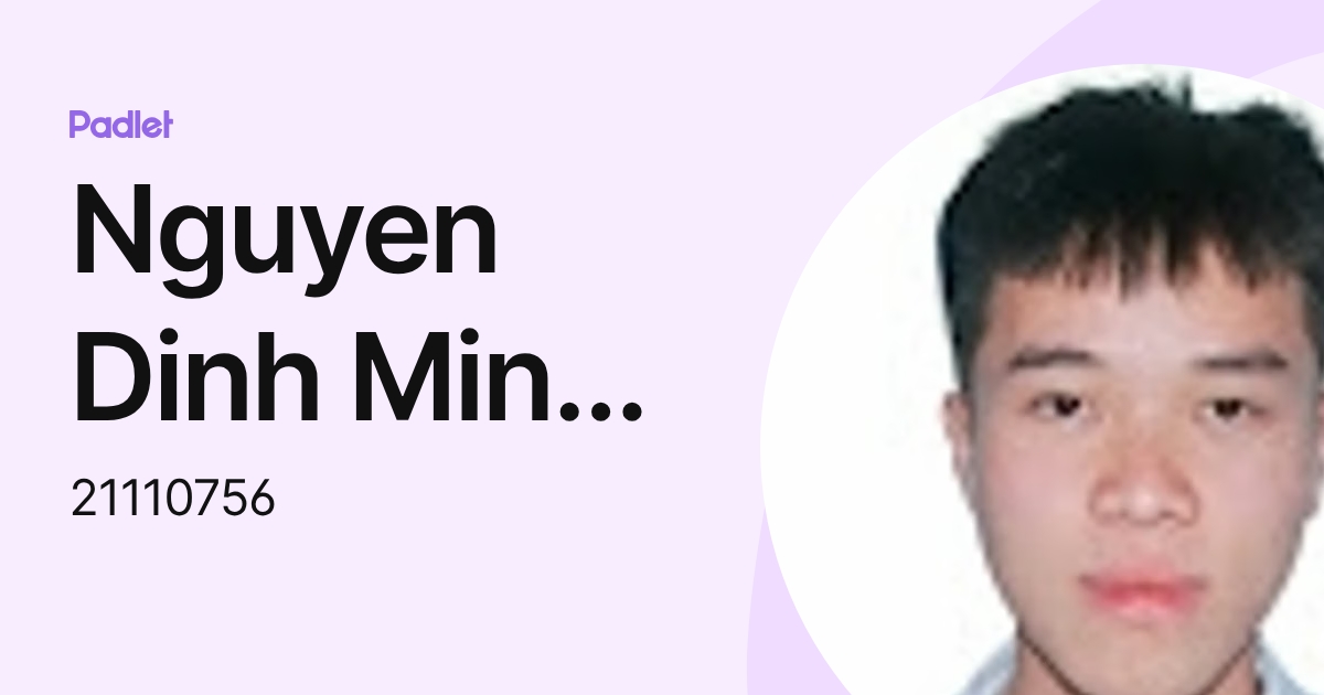 Nguyen Dinh Minh Chien (21110756) profile | Padlet