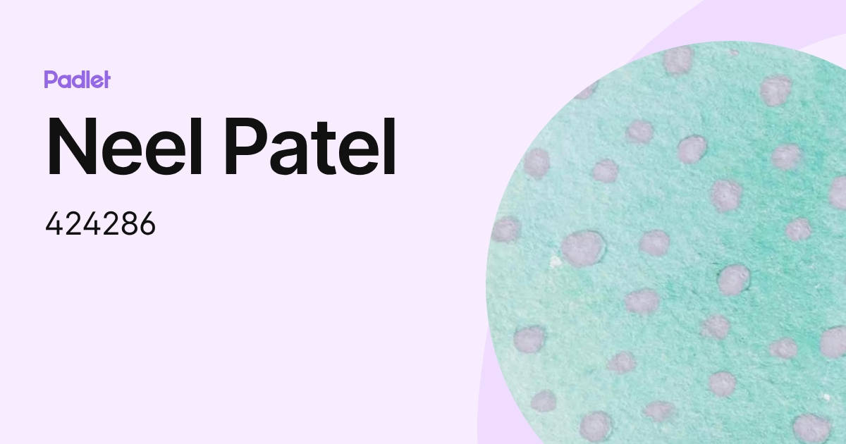 Neel Patel (424286) profile | Padlet