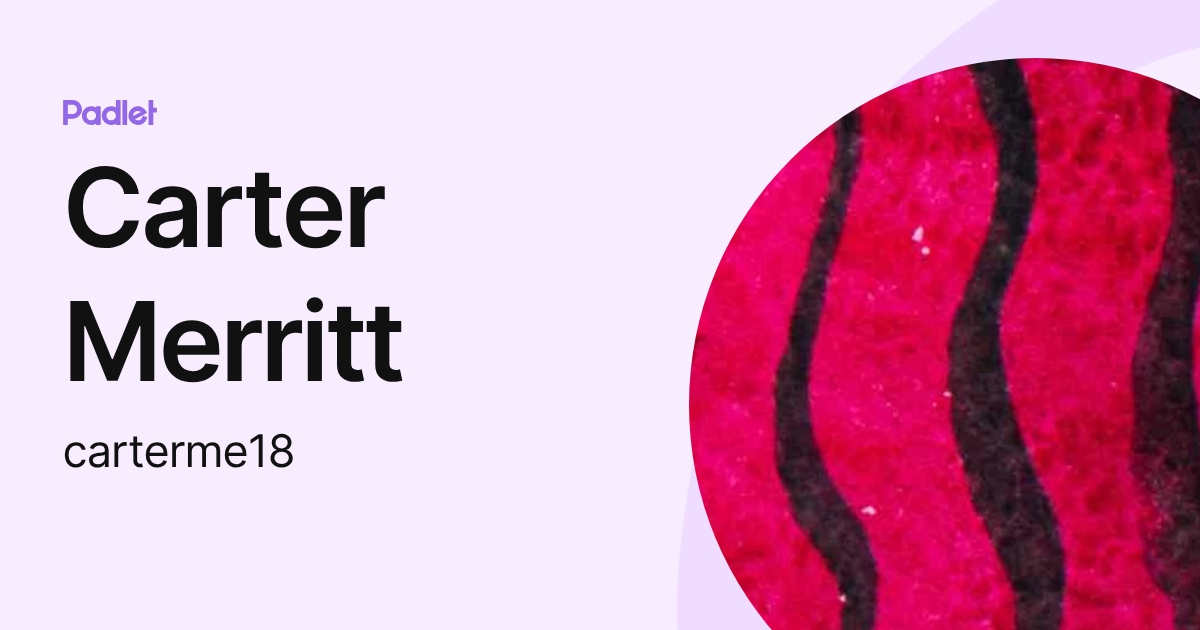 Carter Merritt (carterme18) profile | Padlet
