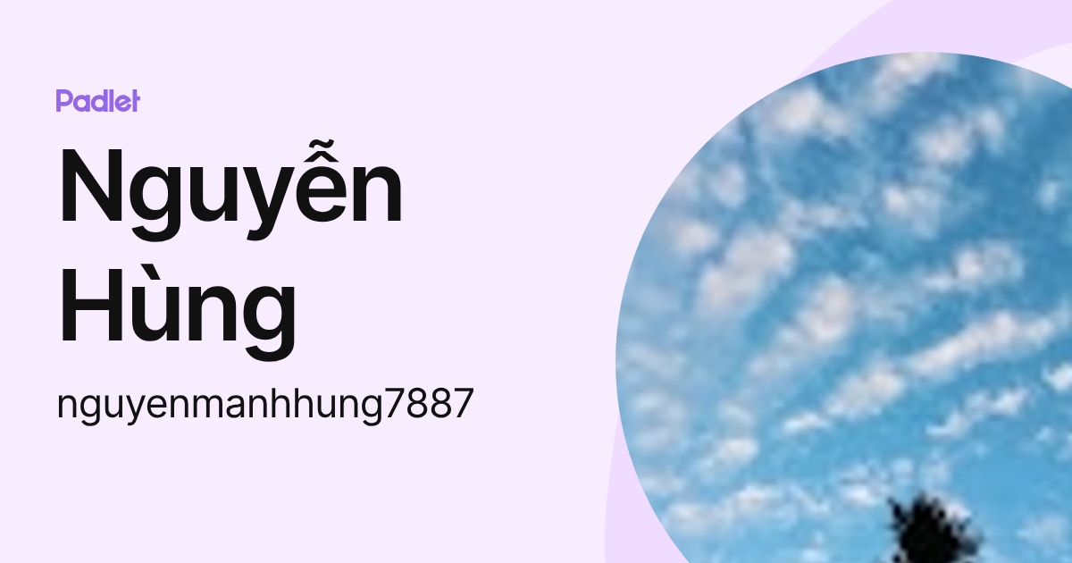Nguyễn Hùng (nguyenmanhhung7887) profile | Padlet