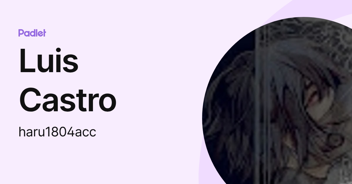 Luis Castro (haru1804acc) profile | Padlet
