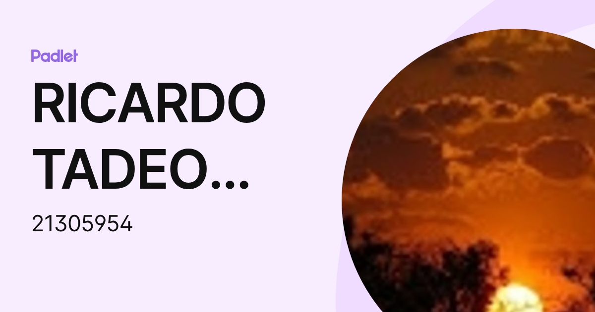RICARDO TADEO GARCIA MU OZ (21305954) profile | Padlet