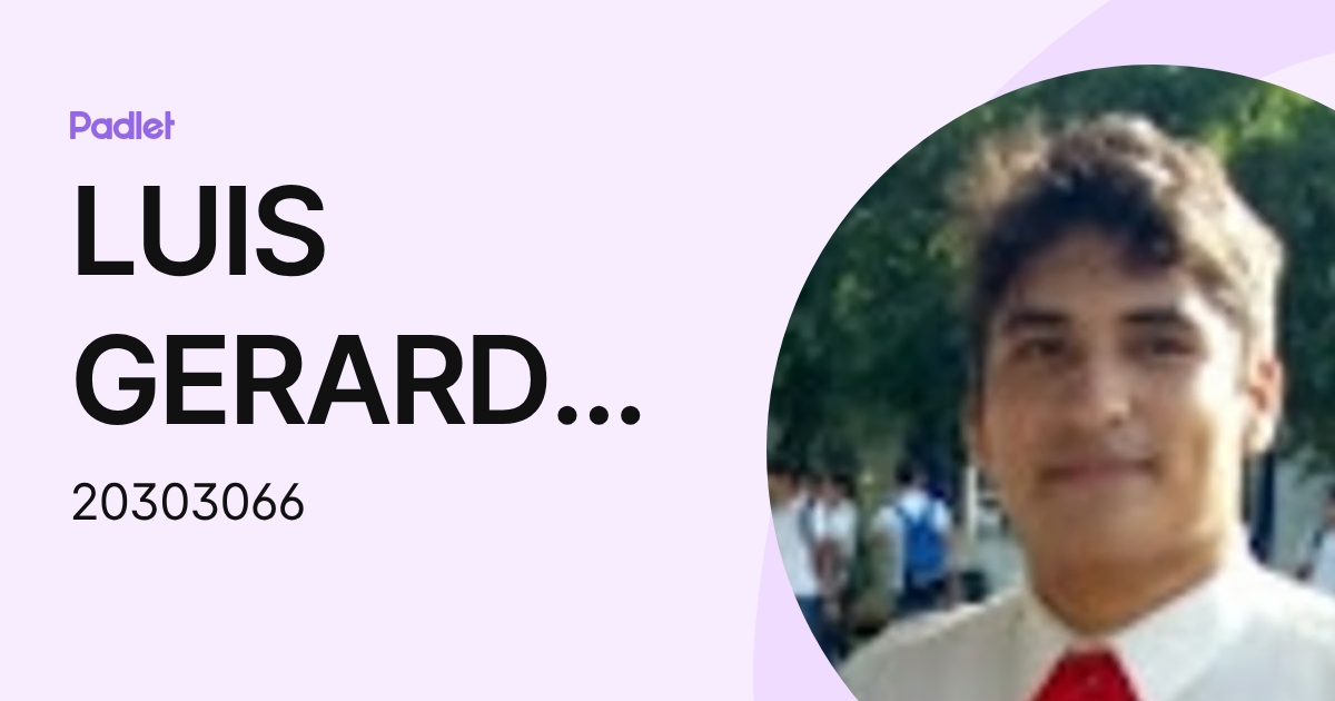 LUIS GERARDO GONZALEZ VALDEZ (20303066) profile | Padlet
