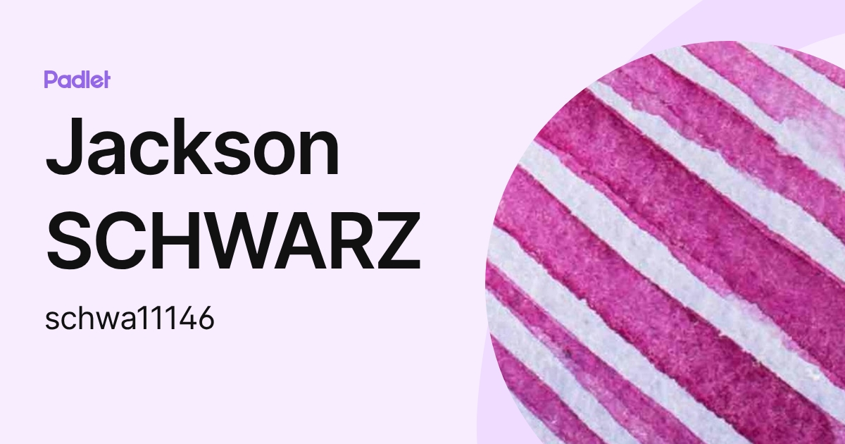 Jackson SCHWARZ (schwa11146) profile | Padlet