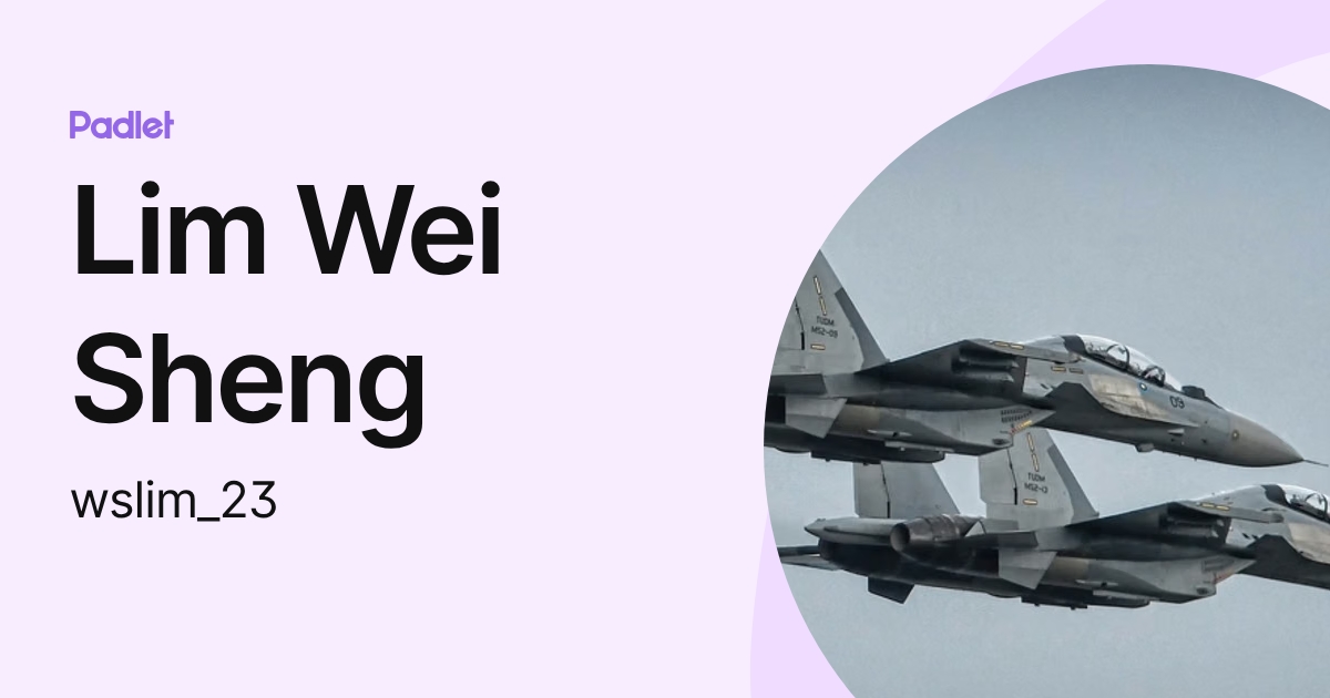 Lim Wei Sheng (wslim_23) profile | Padlet