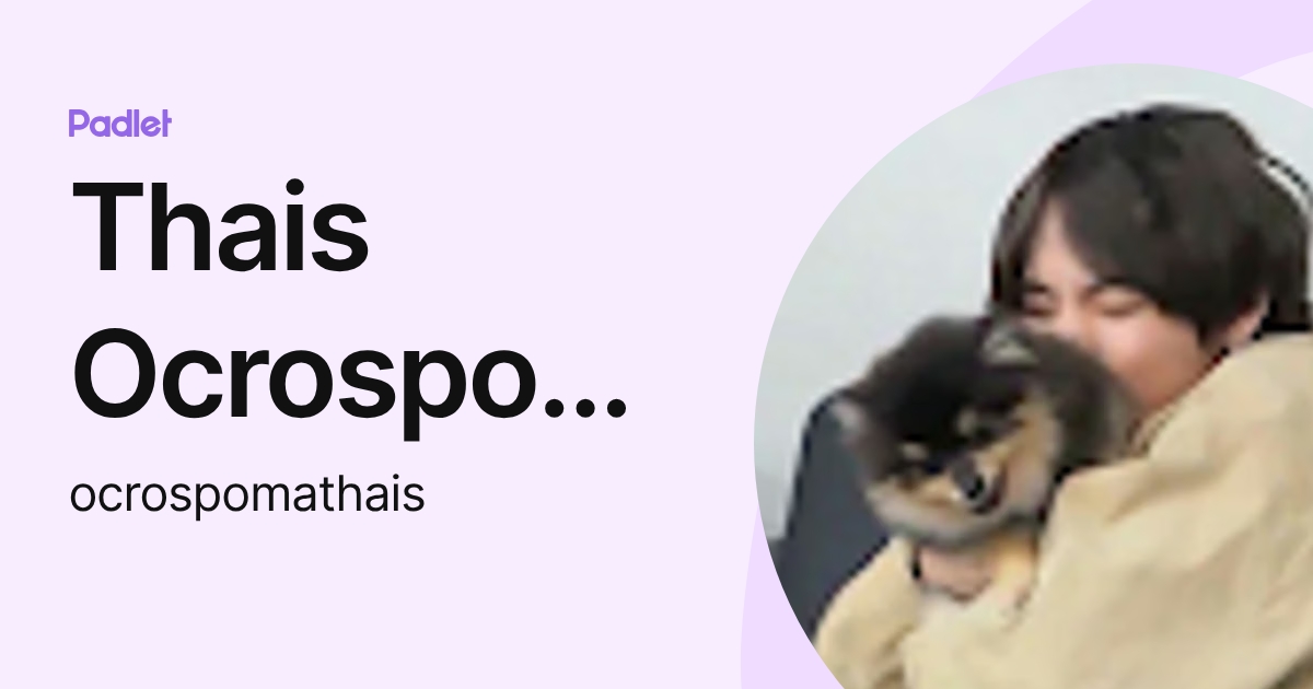 Thais Ocrospoma (ocrospomathais) profile | Padlet