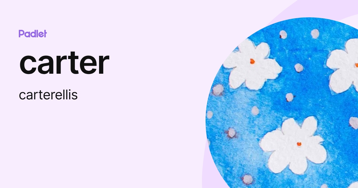 carter (carterellis) profile | Padlet