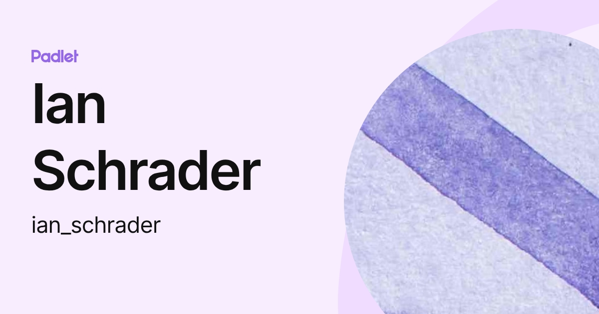 Ian Schrader (ian_schrader) profile | Padlet