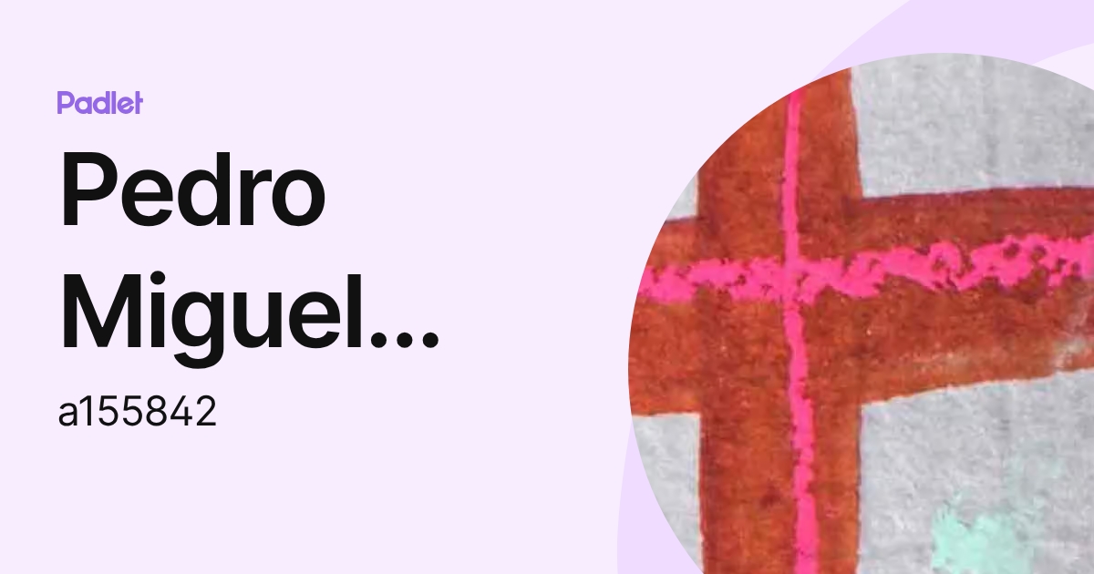 Pedro Miguel Vilaça Gonçalves (a155842) profile | Padlet