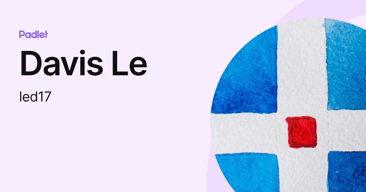 Davis Le (led17) profile | Padlet