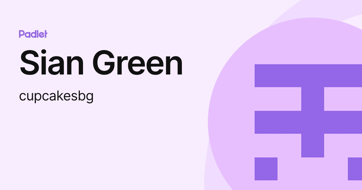 Sian Green (cupcakesbg) profile | Padlet