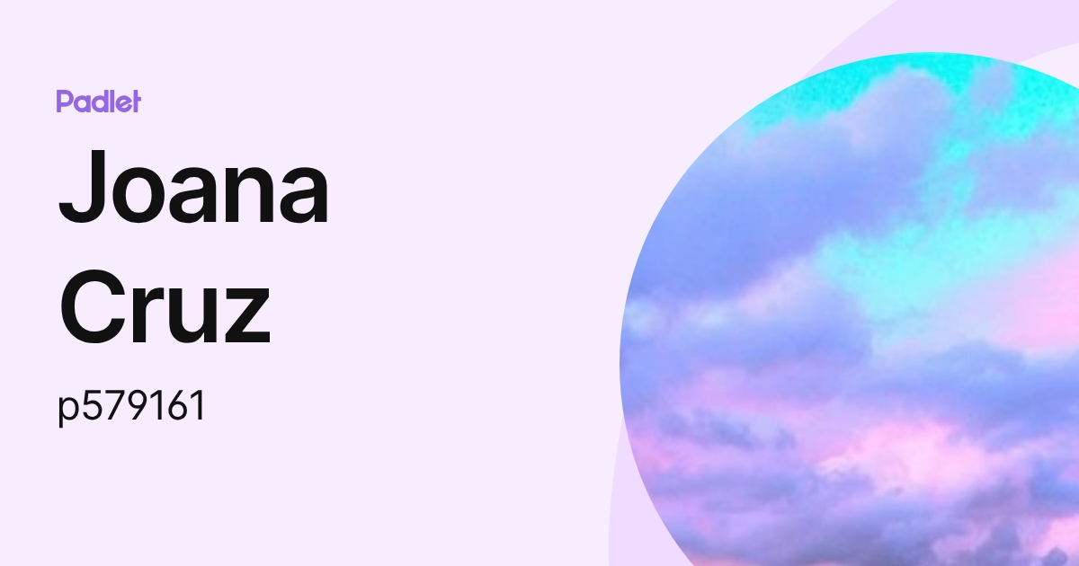 Joana Cruz (p579161) profile | Padlet