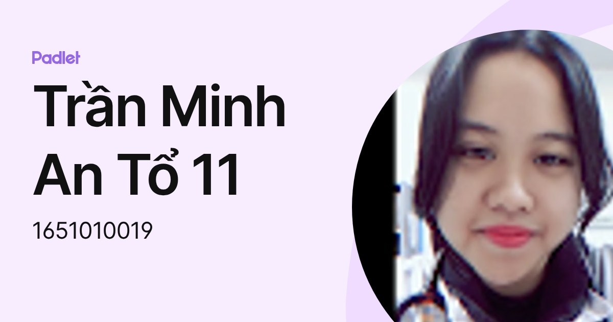 Trần Minh An Tổ 11 (1651010019) profile | Padlet
