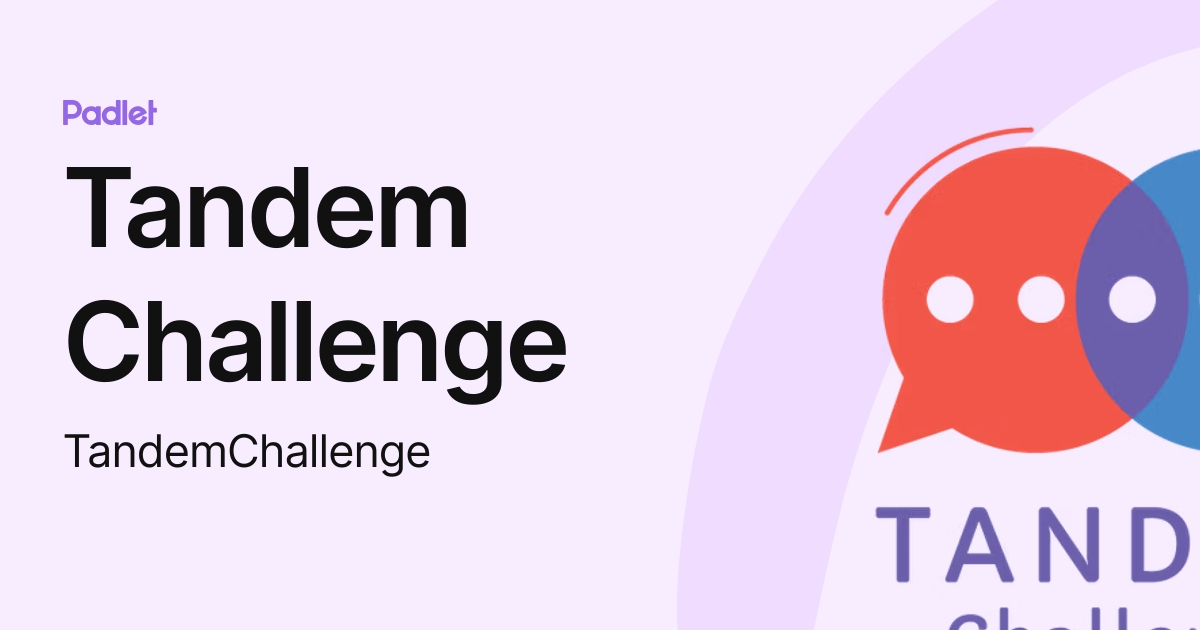 Tandem Challenge Tandemchallenge Profile Padlet