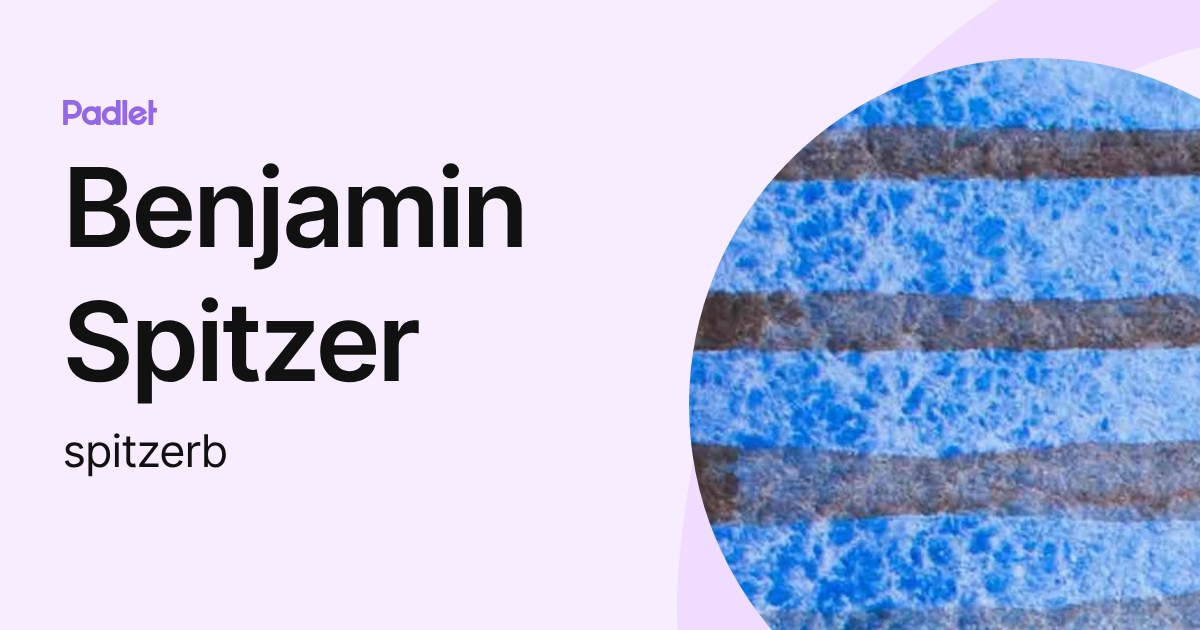 Benjamin Spitzer (spitzerb) profile | Padlet
