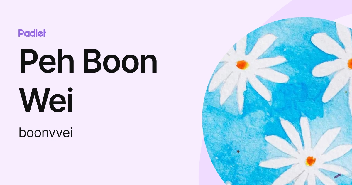 Peh Boon Wei (boonvvei) profile | Padlet