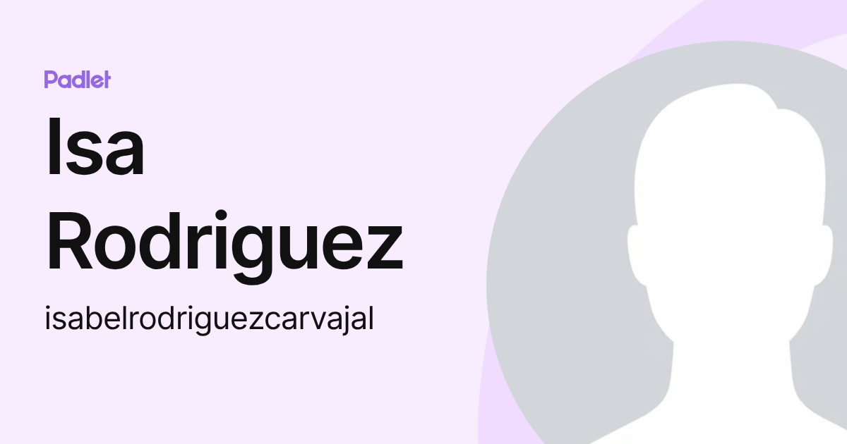 Isa Rodriguez (isabelrodriguezcarvajal) profile | Padlet