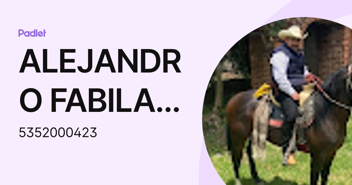 ALEJANDRO FABILA SANCHEZ (5352000423) profile | Padlet