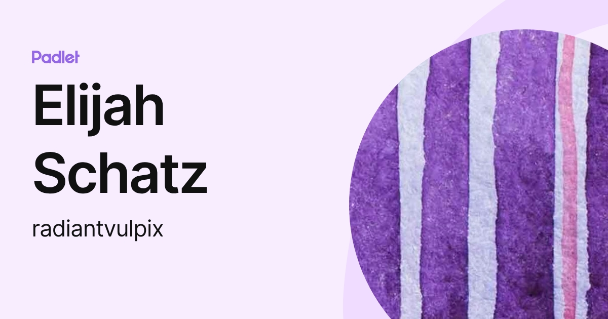 Elijah Schatz (radiantvulpix) profile | Padlet