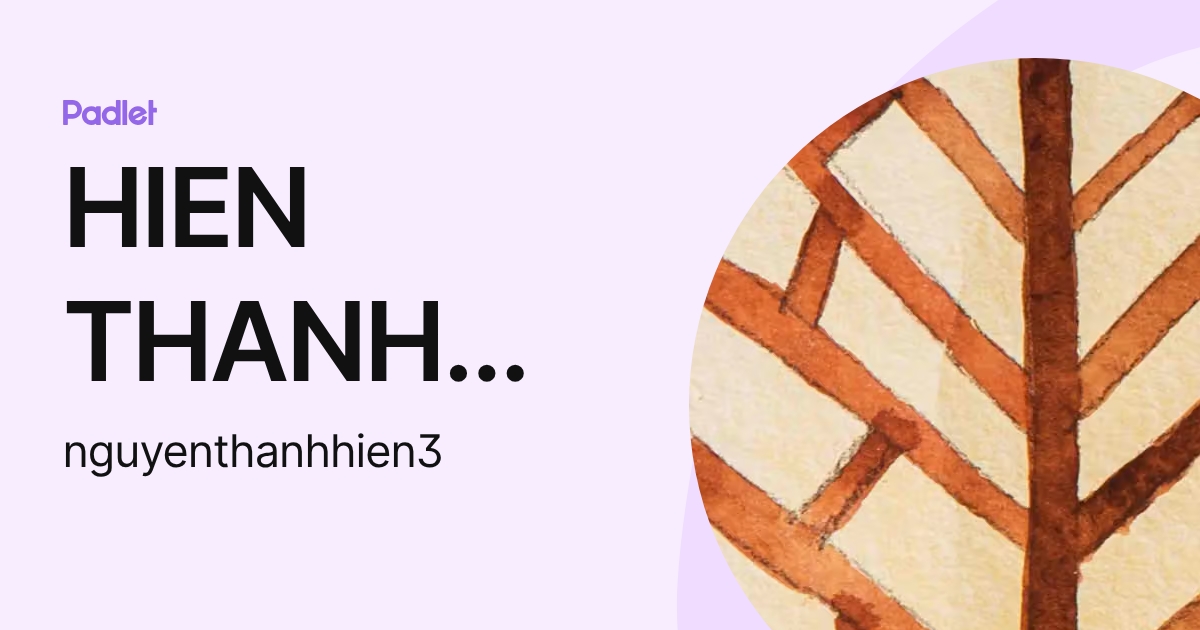 HIEN THANH NGUYEN (nguyenthanhhien3) profile | Padlet