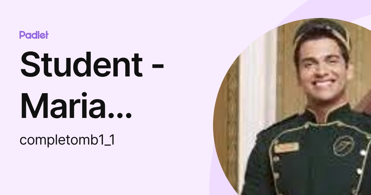 Student - Maria Beatriz Baião Completo (completomb) profile | Padlet