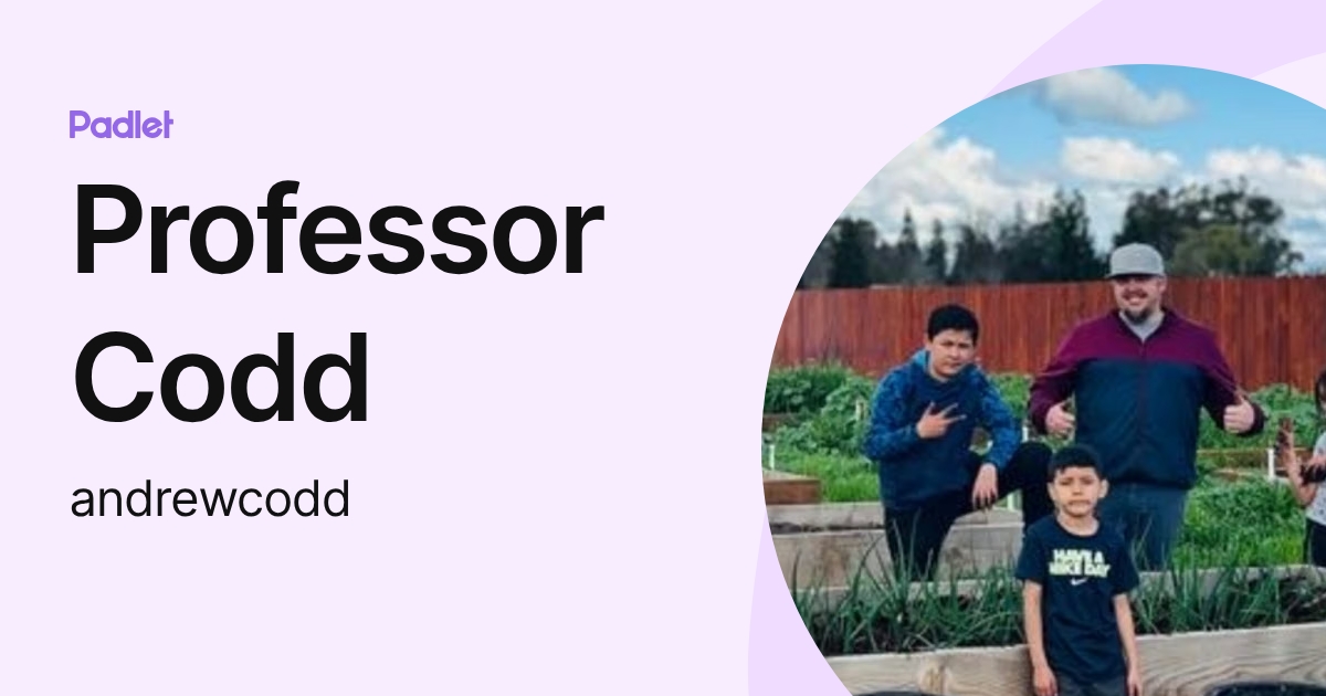 Professor Codd (andrewcodd) profile | Padlet