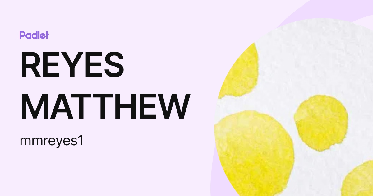 REYES MATTHEW (mmreyes1) profile | Padlet