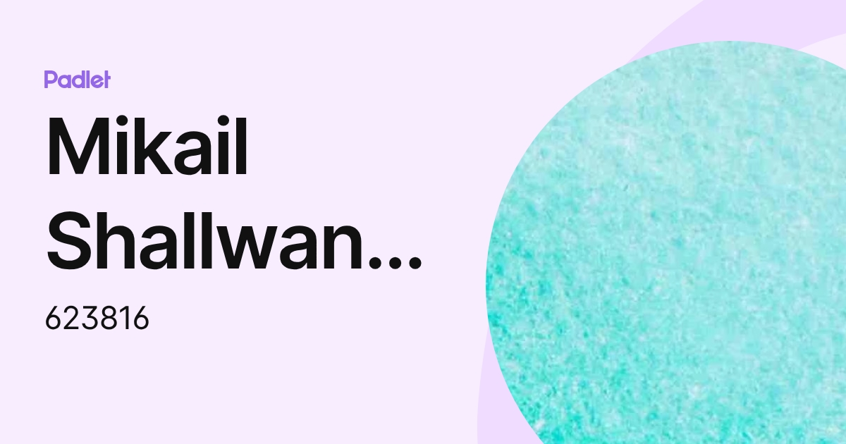 Mikail Shallwani - David Leeder MS (1544) (623816) profile | Padlet