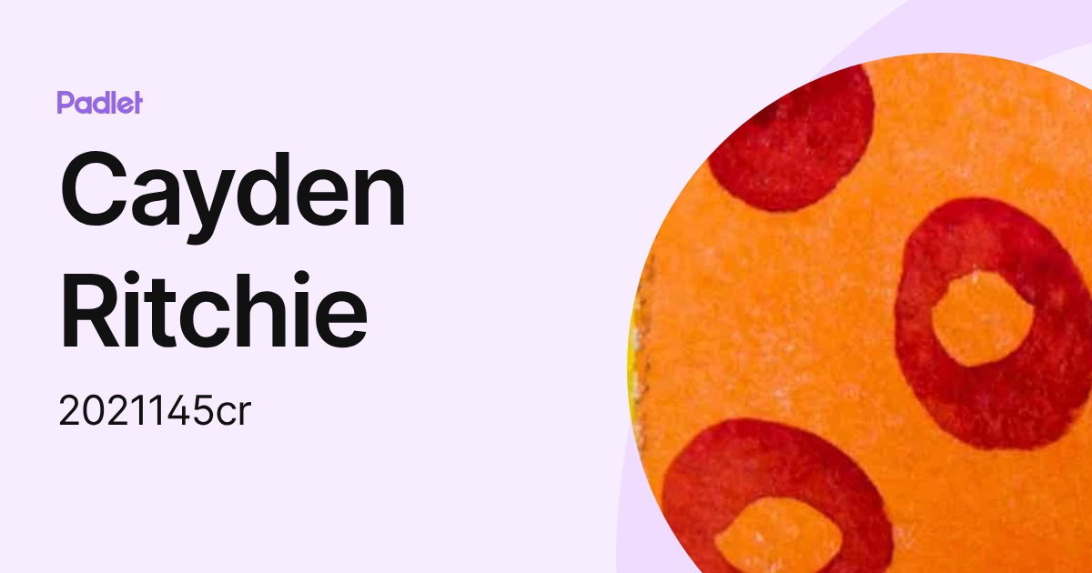 Cayden Ritchie (2021145cr) profile | Padlet