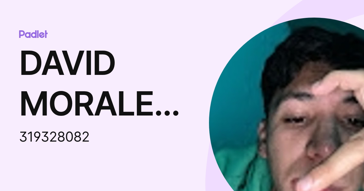 DAVID MORALES ESCAMILLA (319328082) profile | Padlet