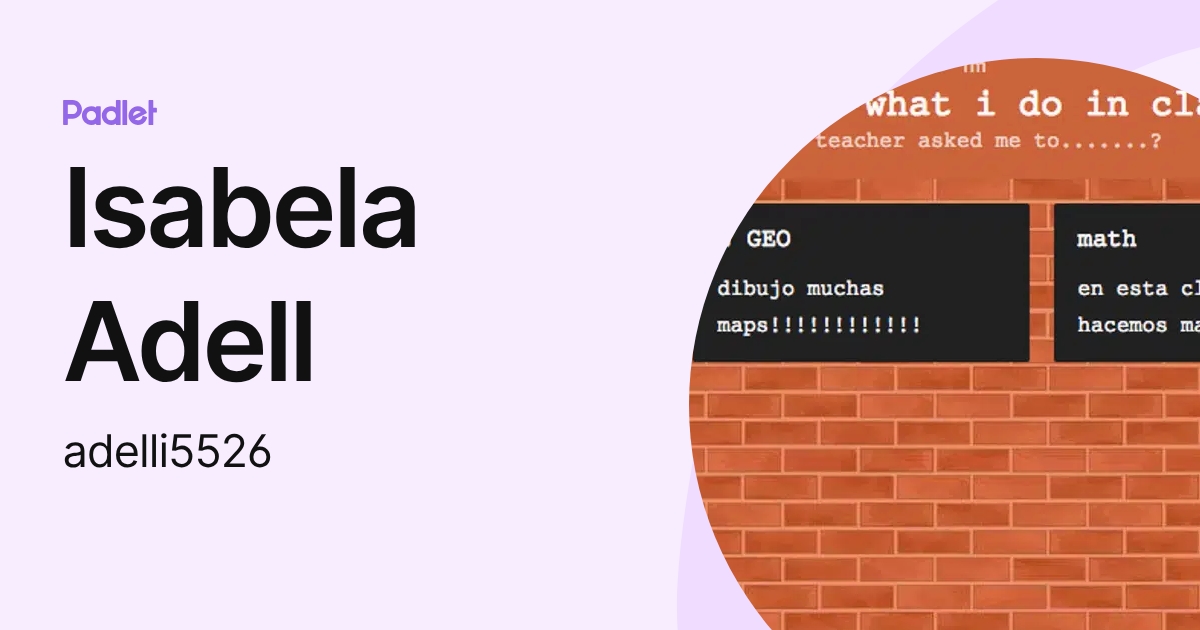 Isabela Adell (adelli5526) profile | Padlet