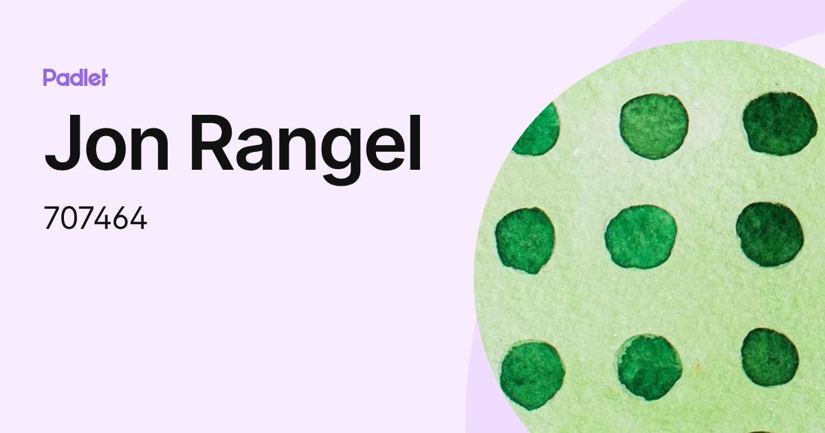 Jon Rangel (707464) profile | Padlet