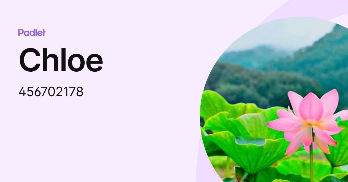 Chloe (456702178) profile | Padlet