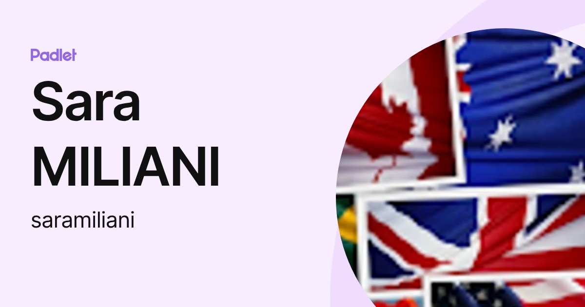 Sara MILIANI (saramiliani) profile | Padlet