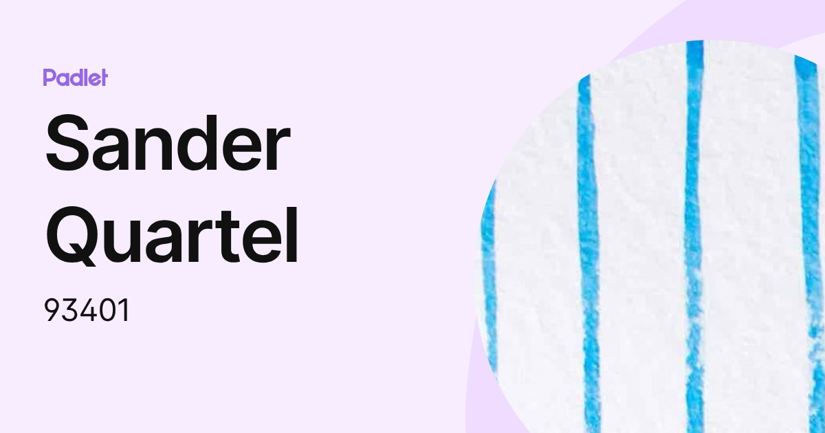 Sander Quartel (93401) profile | Padlet