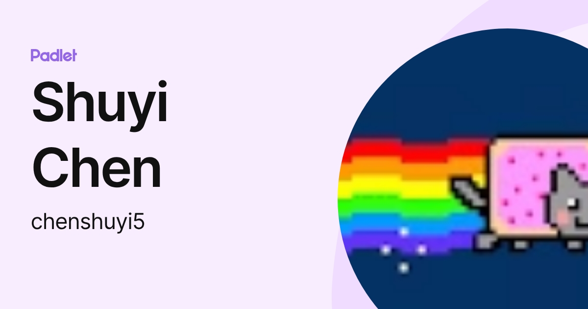 Shuyi Chen (chenshuyi5) profile | Padlet