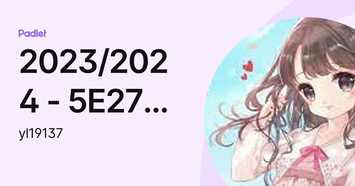 2023/2024 - 5E27 WONG HEI CHING 黃晞晴 (yl19137) profile | Padlet