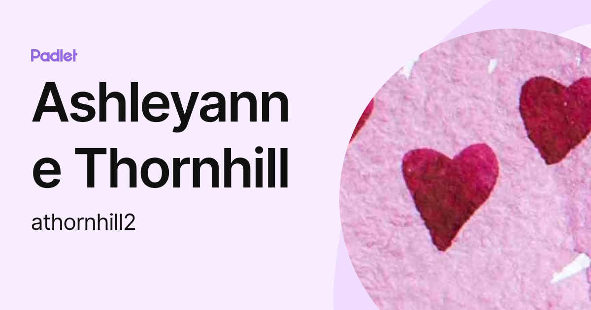 Ashleyanne Thornhill (athornhill2) profile Padlet
