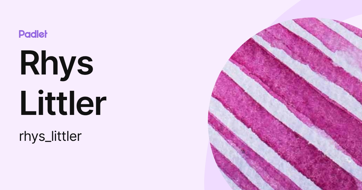 Rhys Littler (rhys_littler) profile | Padlet