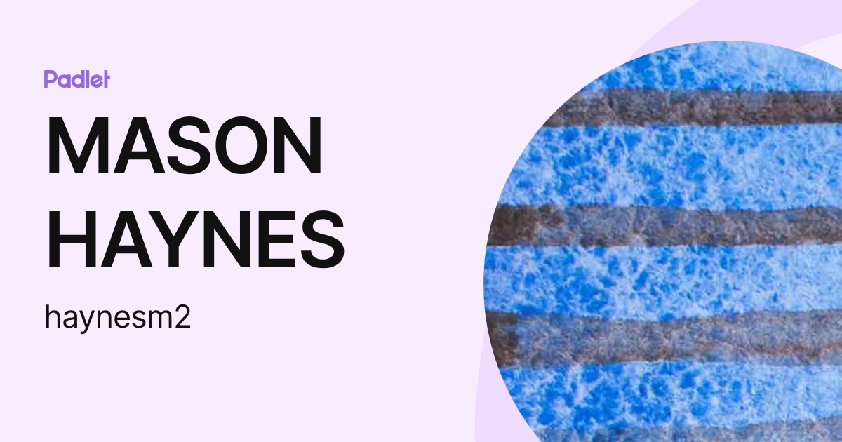 MASON HAYNES (haynesm2) profile | Padlet
