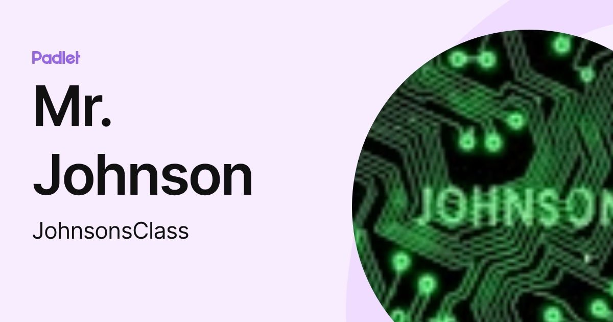 Mr. Johnson (JohnsonsClass) profile | Padlet