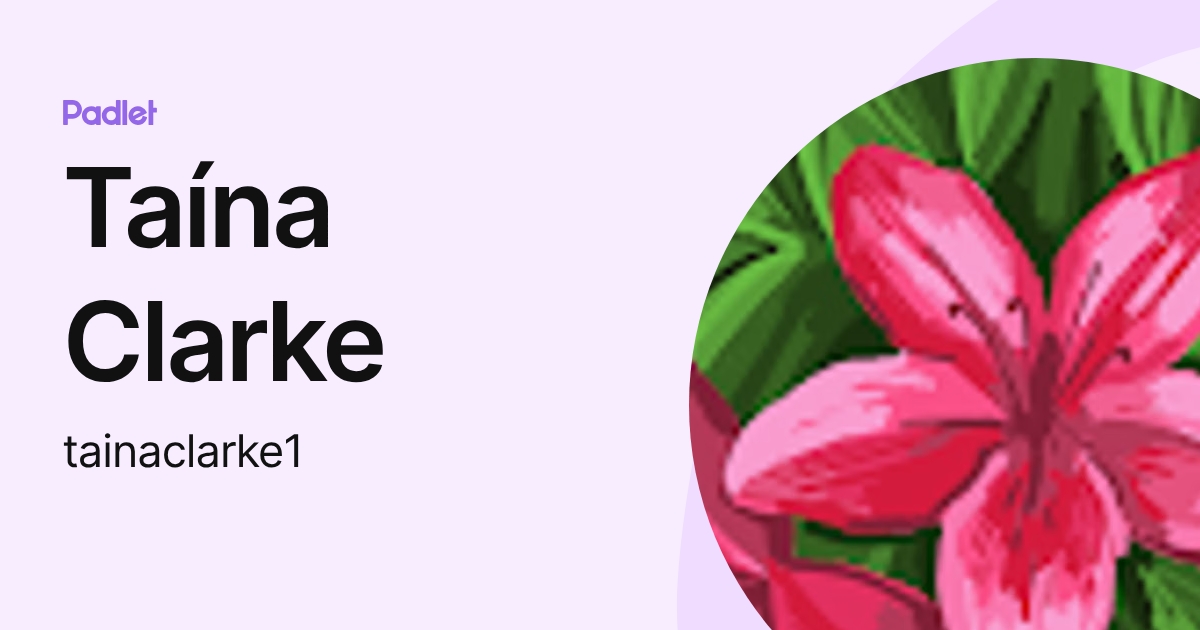 Taína Clarke (tainaclarke1) profile | Padlet