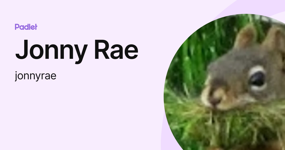Jonny Rae (jonnyrae) profile | Padlet