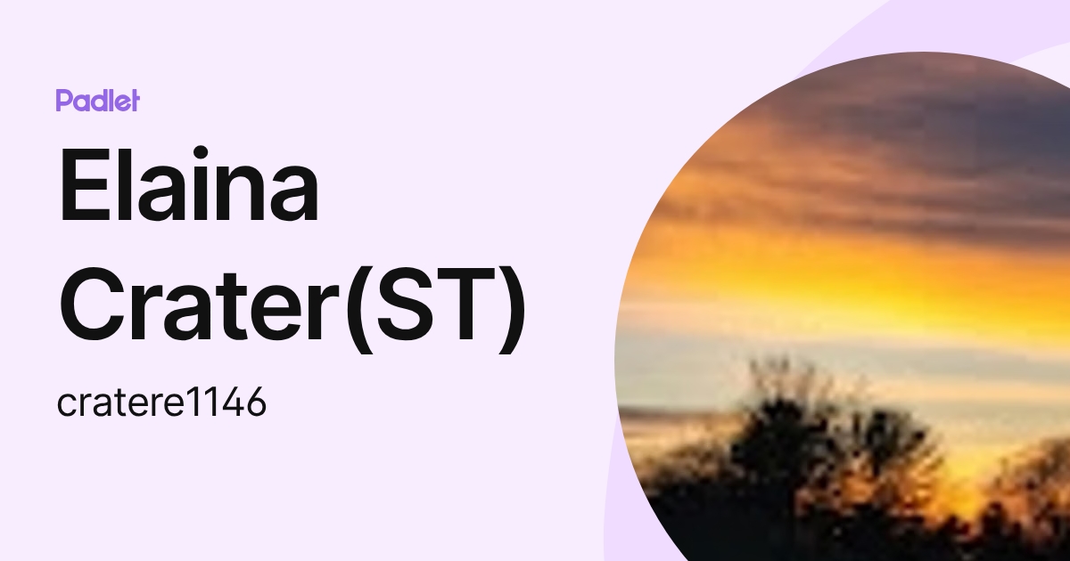 Elaina Crater(ST) (cratere1146) profile | Padlet