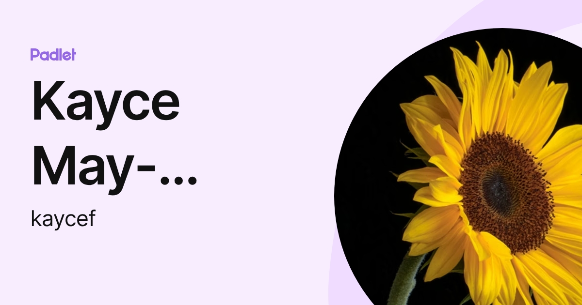 Kayce May-Riches (kaycef) profile | Padlet