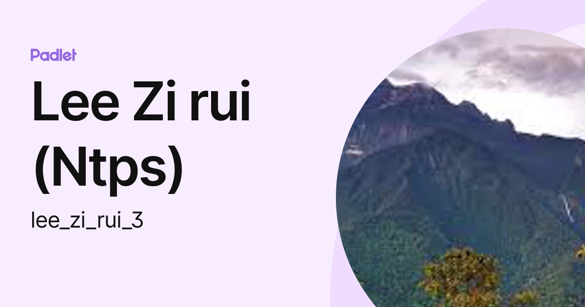 Lee Zi rui (Ntps) (lee_zi_rui_3) profile | Padlet