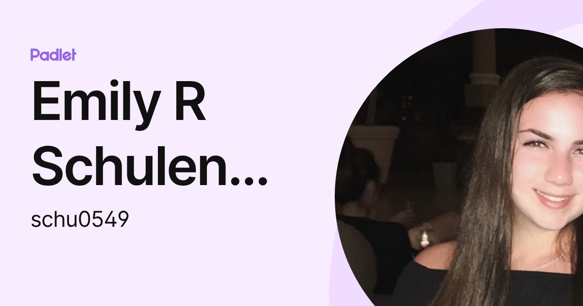 Emily R Schulenberg (schu0549) profile | Padlet